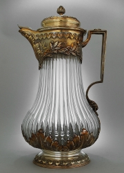 POT A ORANGEADE EN VERMEIL ET VERRE POUR LAPAR, PARIS 1895