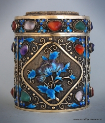 chinese silver gilt tea caddy