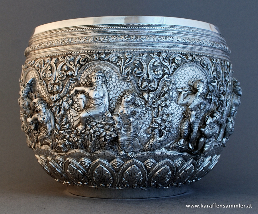 RANGOON BURMA ANTQIUE SILVER BOWL