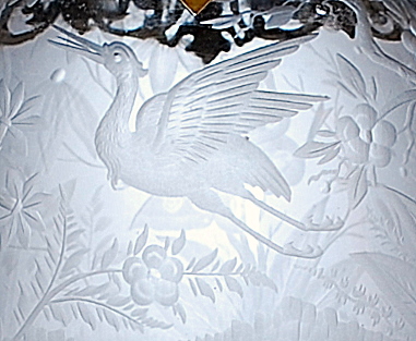 Detail of engraving (heron)