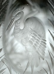 Detail of engraving (heron)
