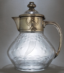 GERMAN SILVER AND CLARET JUGS