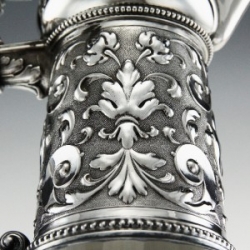 GERMAN SILVER AND CLARET JUGS