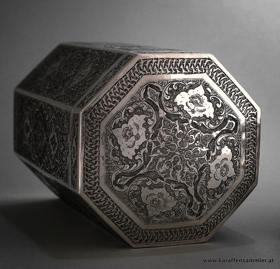 Persian ( esfahan ) silver boxes - marked 84 & maker