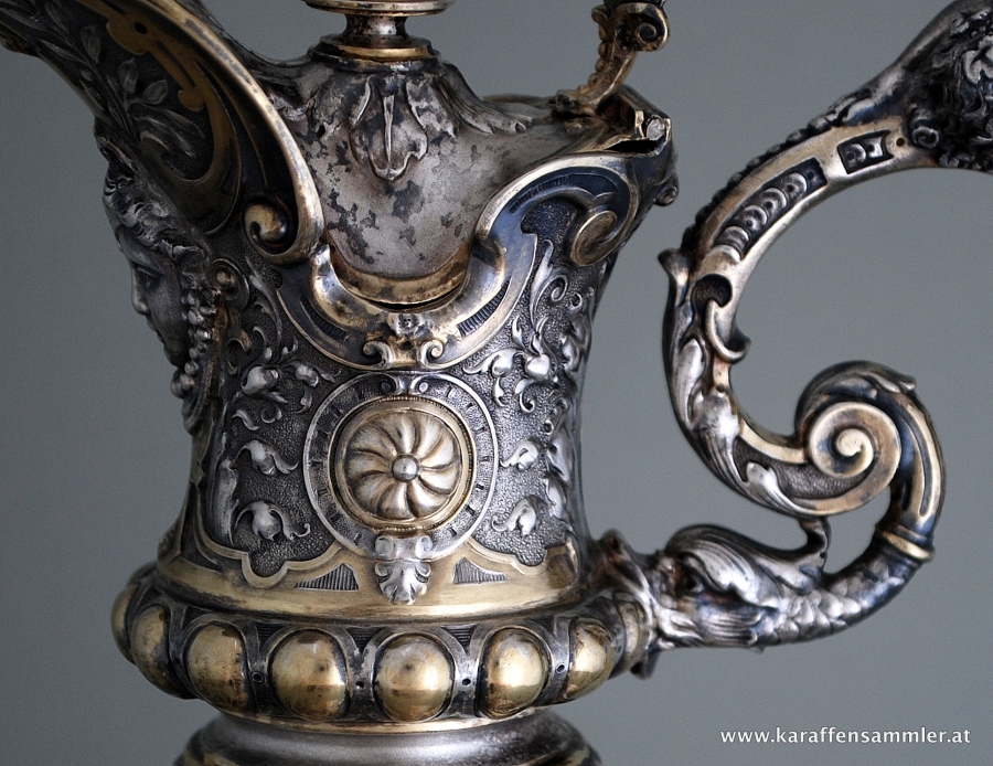 silver mounting with prtly gilt details