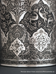 finely engraved persian silver