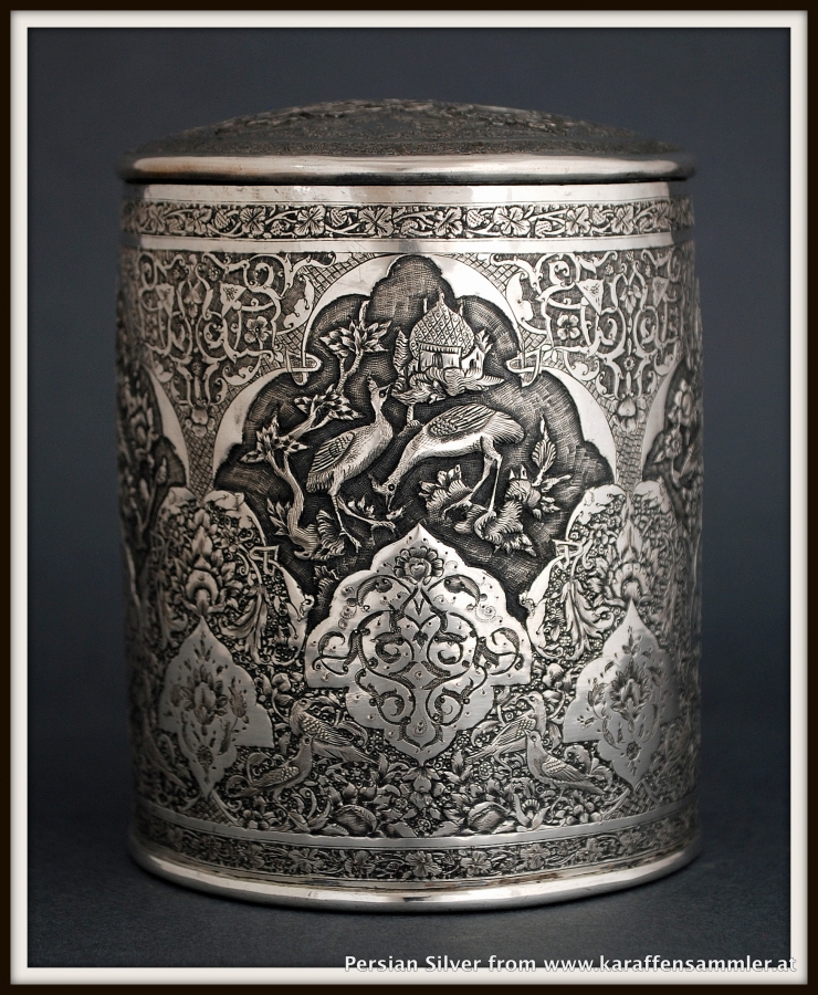 persian silver tea box