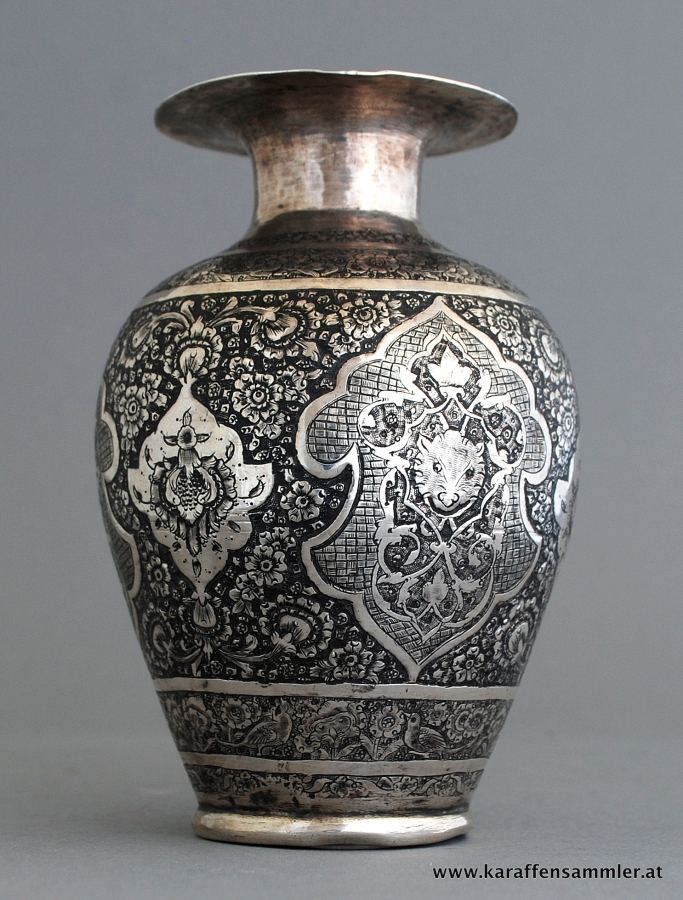 ghalam zani persian silver vase