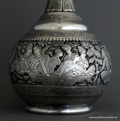 Ghalam zani antique silver