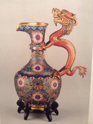 chinese cloisonne pitcher with dragon handle - Qing Dynasty
