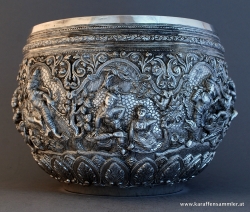 rangoon burmese silver bowl