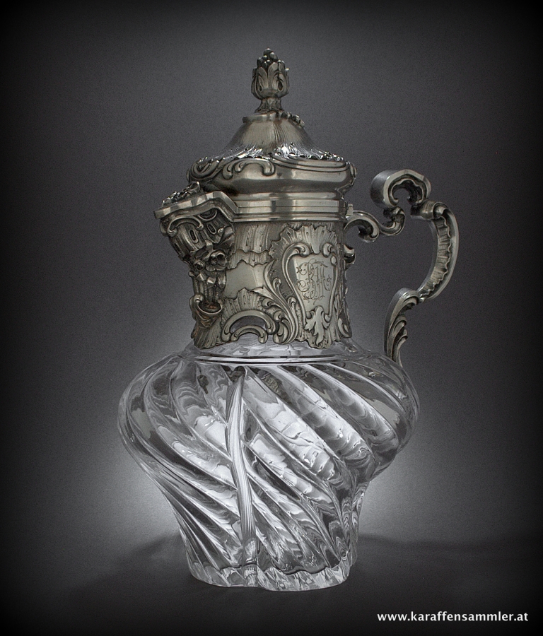 finely done russian silver claret jug