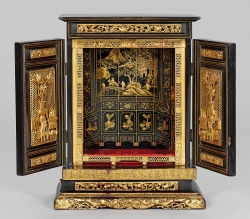 Lacquered & Gilded Ancestral Shrine Cabinet 1900